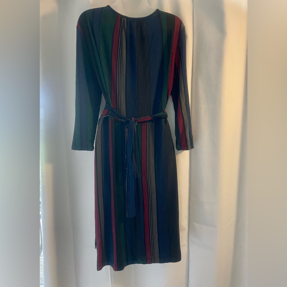 Striped Wrap Dress Banana Republic large - Picture 3 of 6